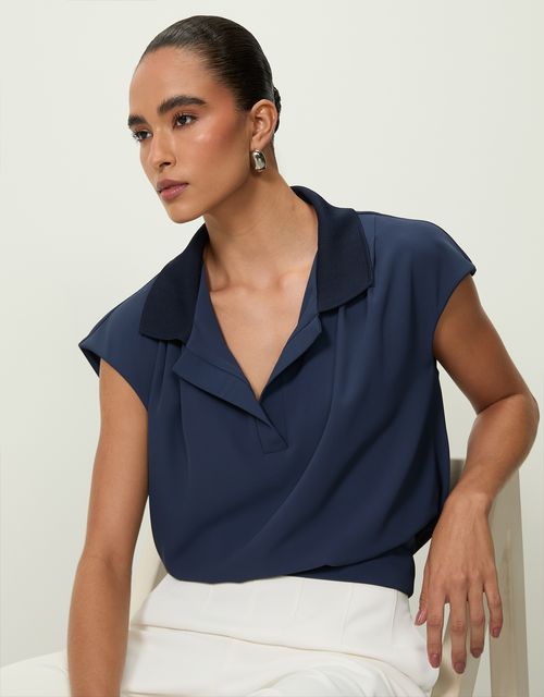 Blusa polo retilínea