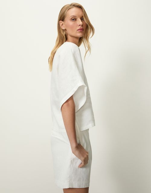 Blusa linho manga ampla off white