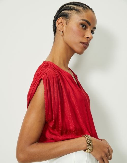 Blusa ampla acetinada