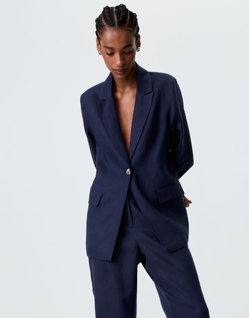 Blazer linho fortaleza azul