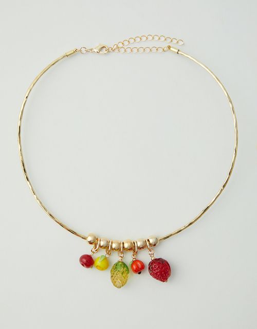 Choker mix de pingentes frutas