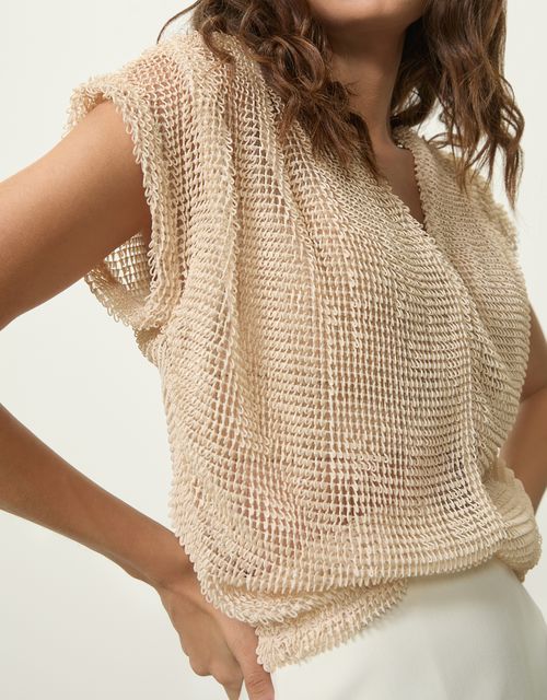 Blusa malha desagulhada