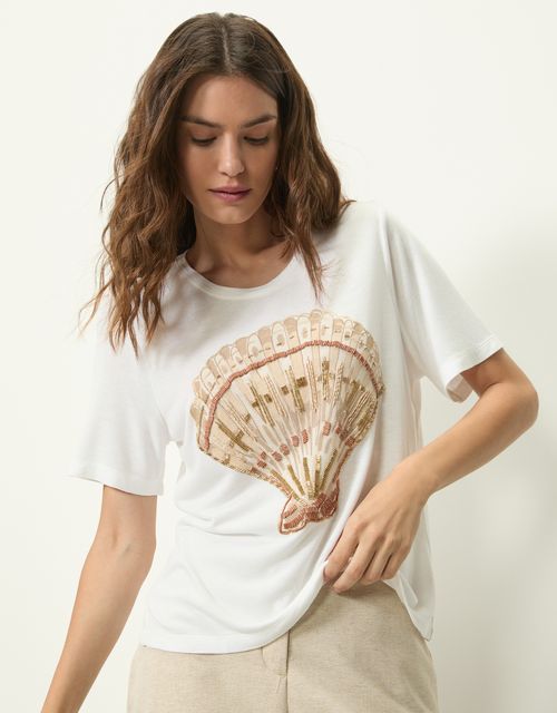 T-shirt bordado concha