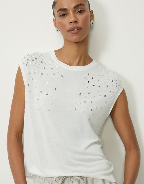 T-shirt bordado ombros