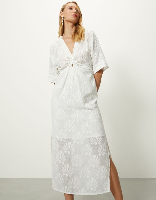 Vestido jacquard conchas