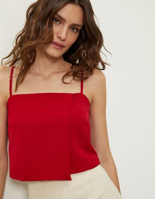 Cropped alfaiatado com transpasse