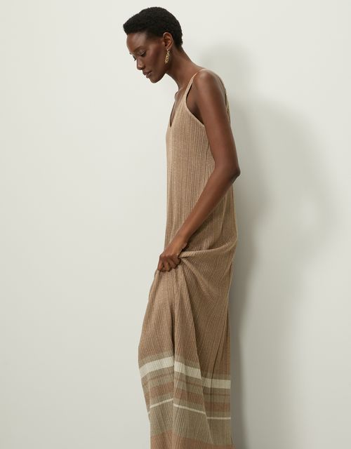 Vestido tricot dourado