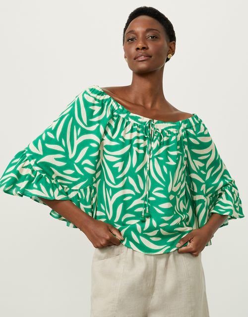 Blusa folhagem gráfica