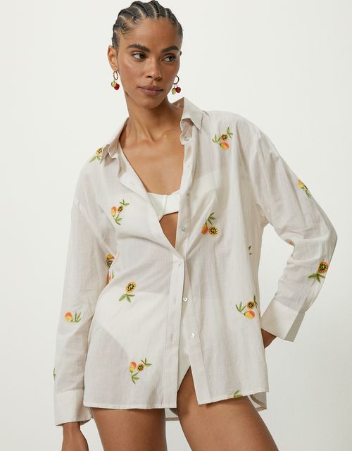 Camisa bordado maracuja