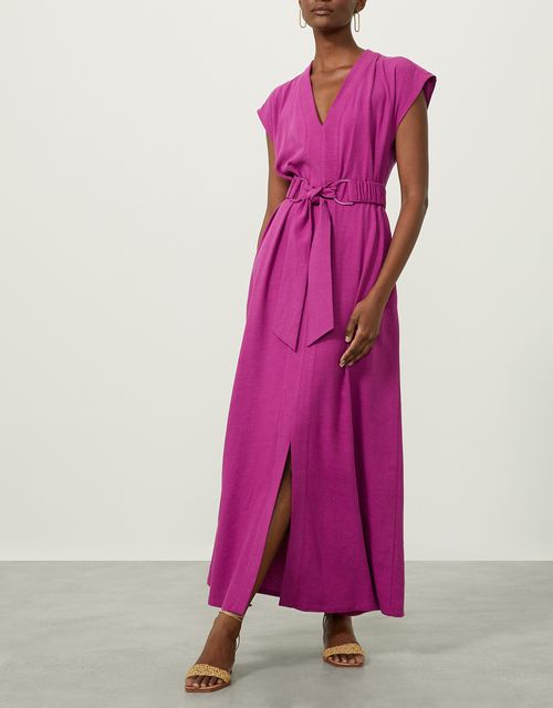 Vestido reto com cinto