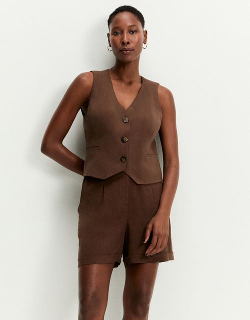 Shorts alfaiatado pregas
