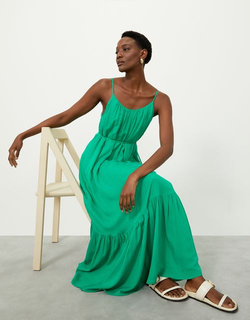 Vestido amplo com franzido