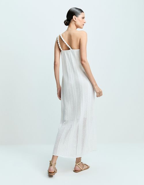 Vestido tricot ombro unico