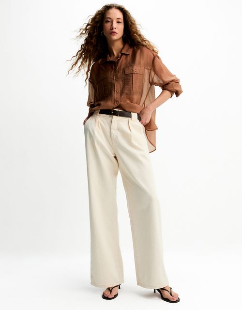 Calça wide  natural