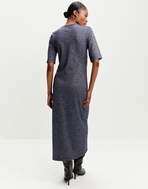 Vestido canelado mesclado