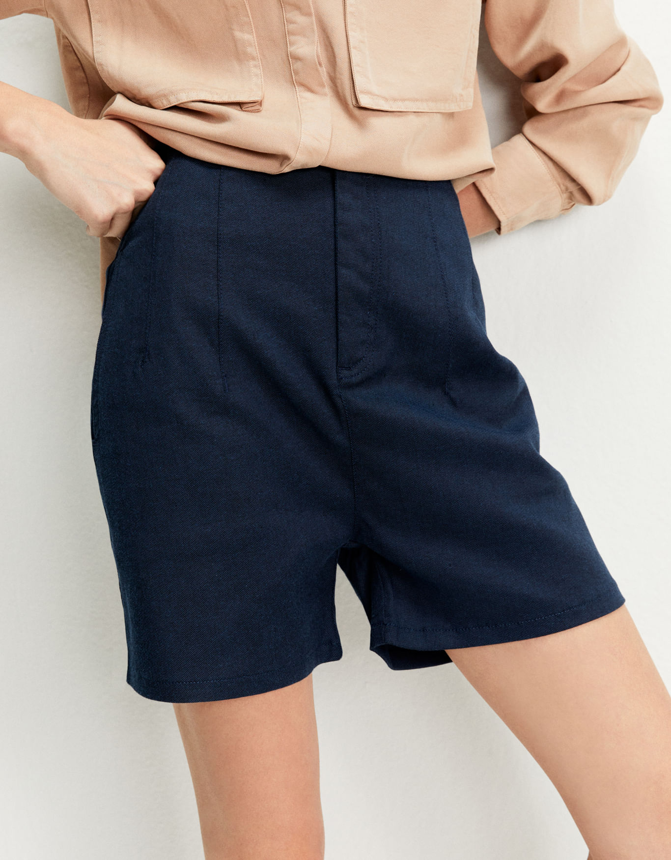 Shorts cintura alta elástico interno - shorts - Shoulder