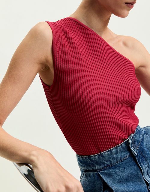 Blusa tricot ombro único