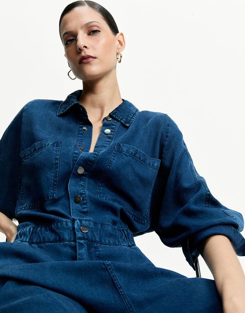 Macacão liocel jeans