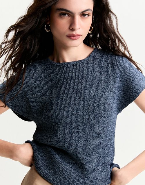 Blusa mescla gola bateau