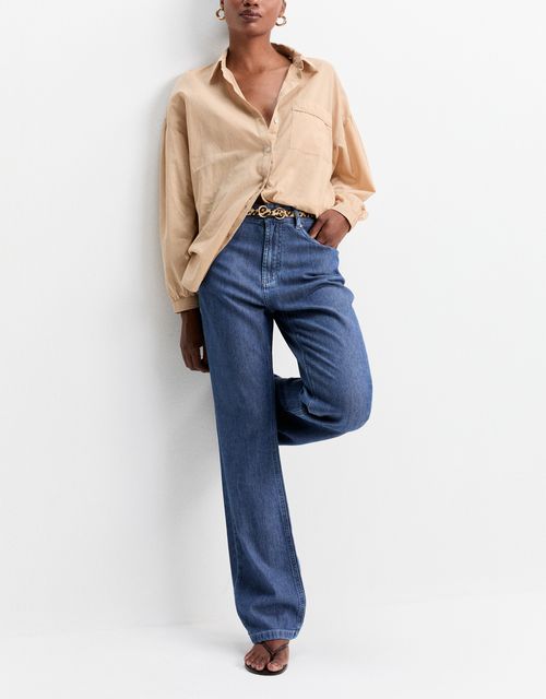 Calça jeans liocel reta