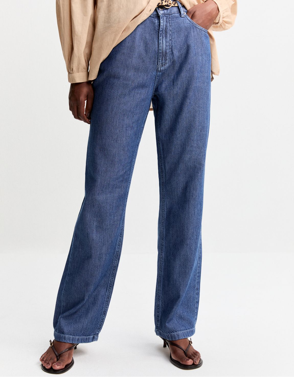Calça jeans liocel reta
