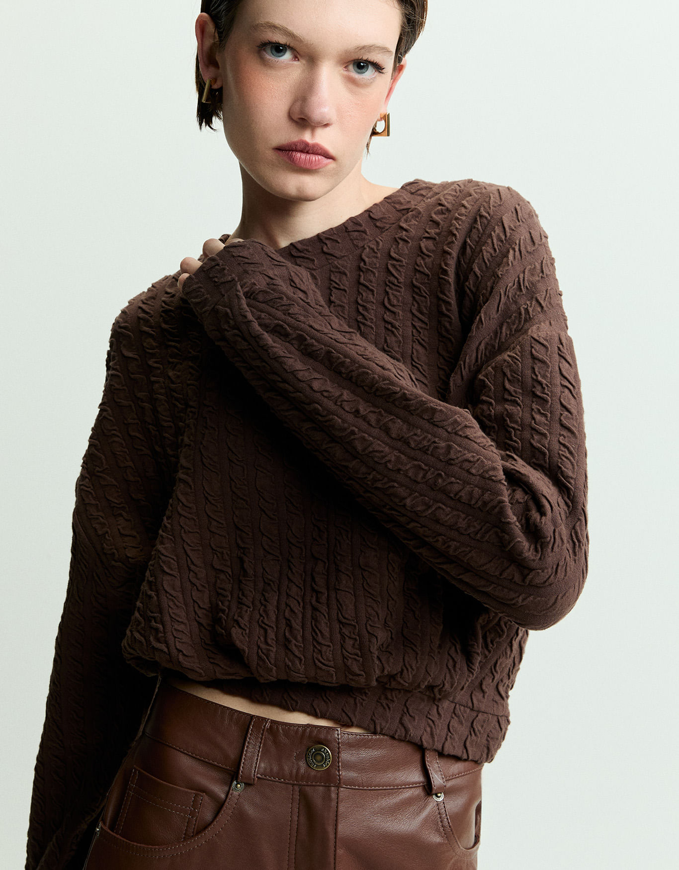 Blusa malha textura
