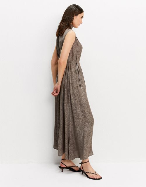 Vestido longo ombro franzido