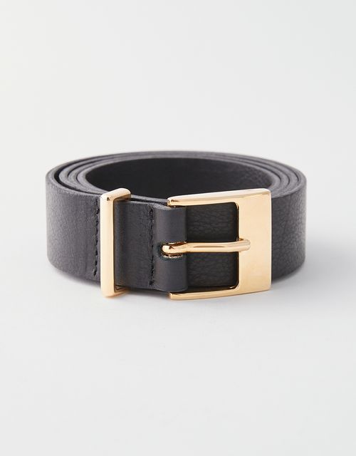 Cinto medio preto fivela metal