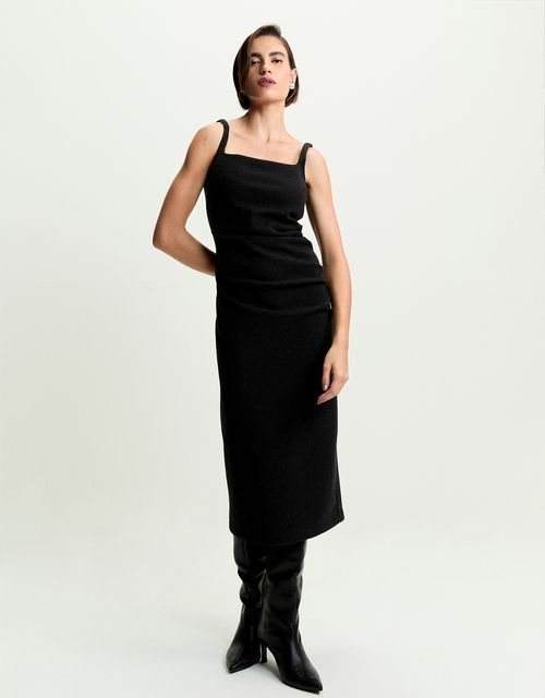 Vestido drapeado mescla 360