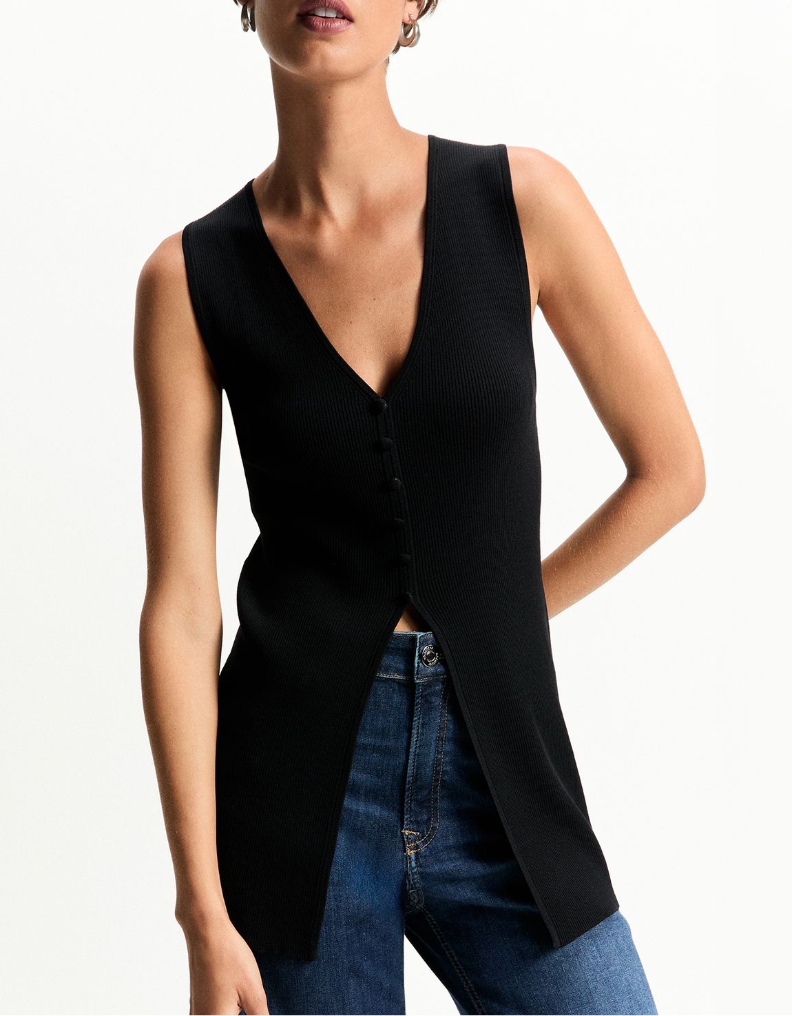 Blusa tricot botões