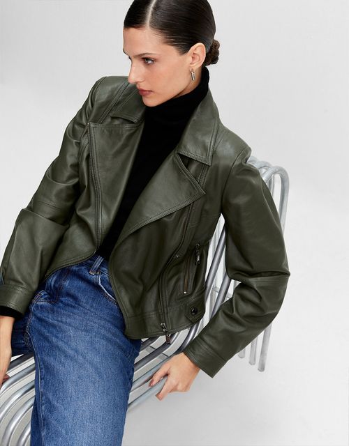 Jaqueta biker couro