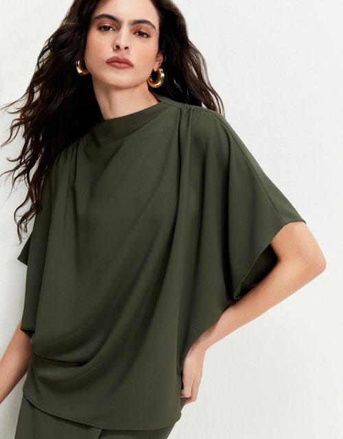 Blusa ampla franzidos