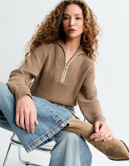 Blusa tricot bicolor