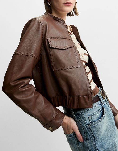Jaqueta bomber couro