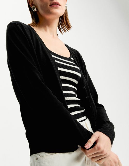 Cardigan tricot básico botões