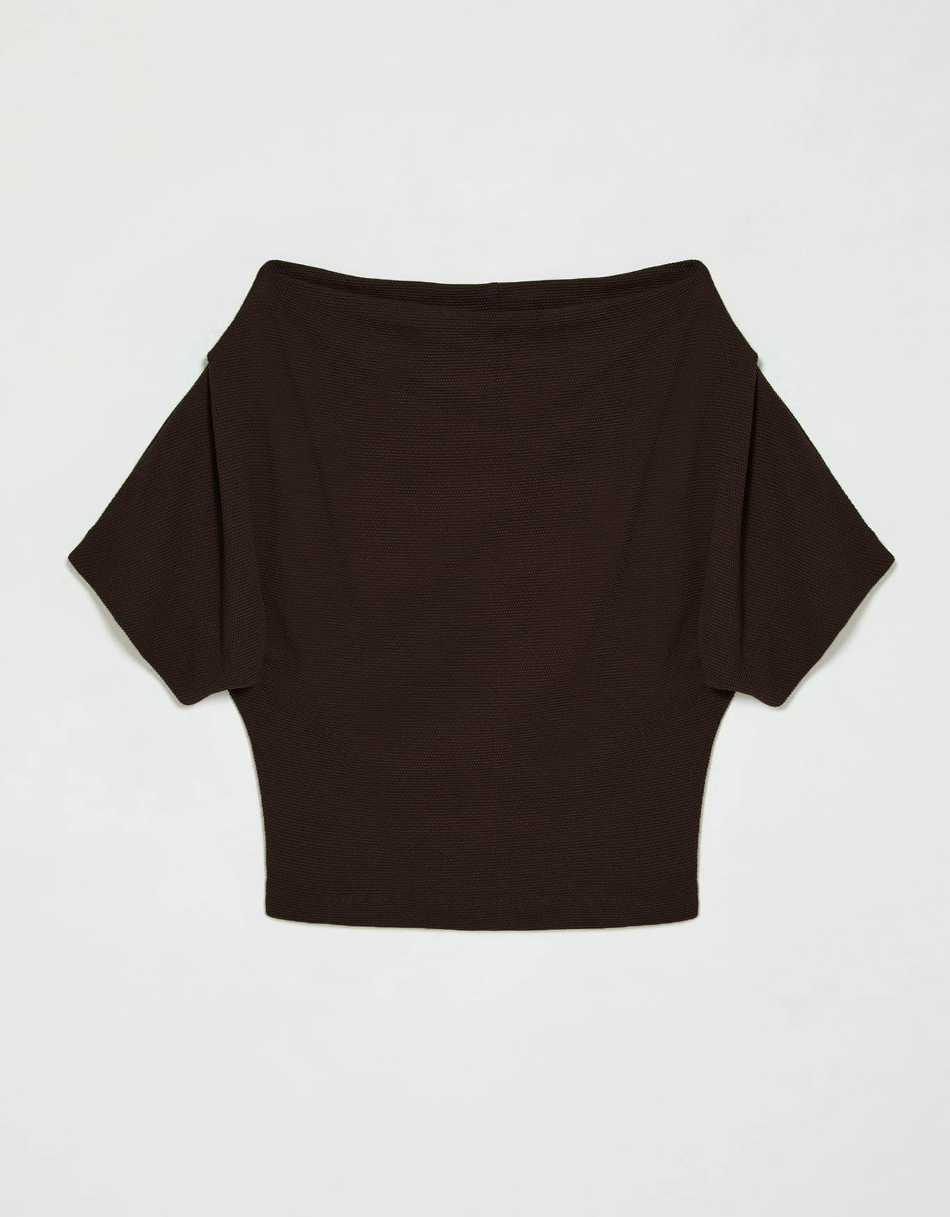 Blusa malha pregas ombro