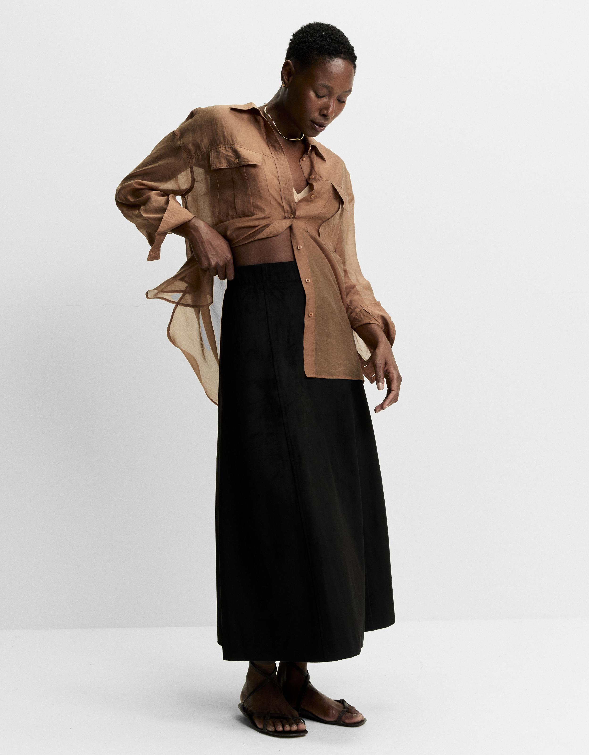 Saia midi suede