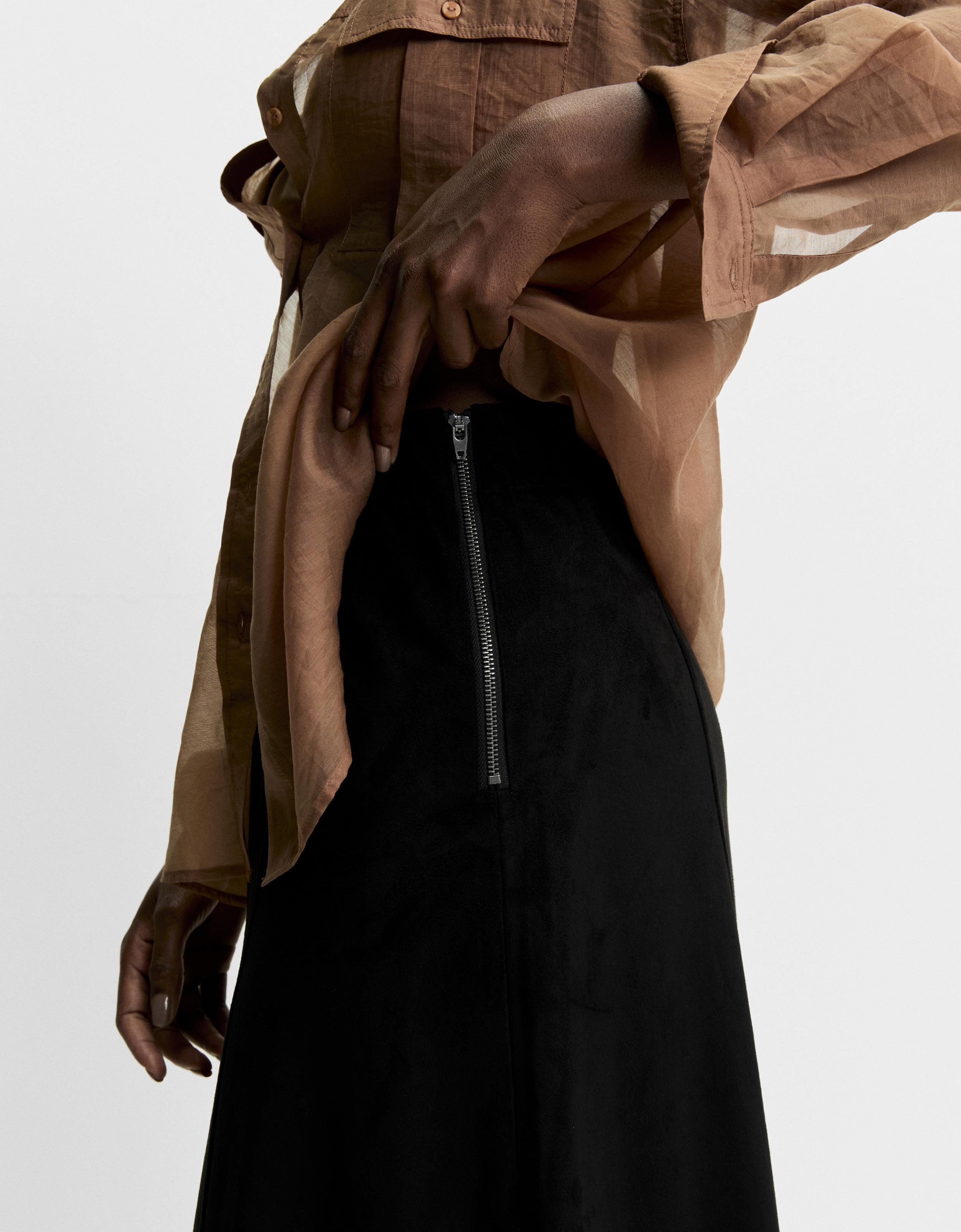 Saia midi suede