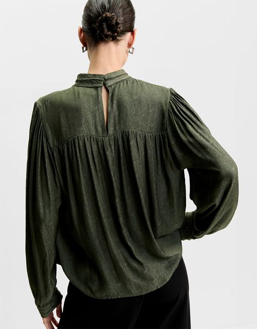 Blusa franzido manga longa