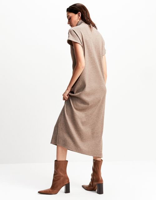 Vestido gola alta canelado 360