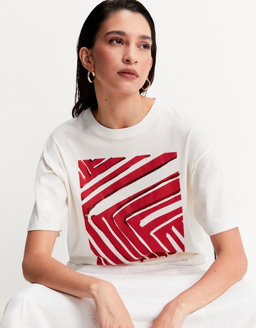 T-shirt cartaz gráfico foil