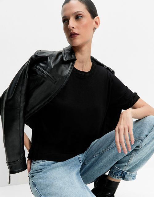 T-shirt retilínea lurex