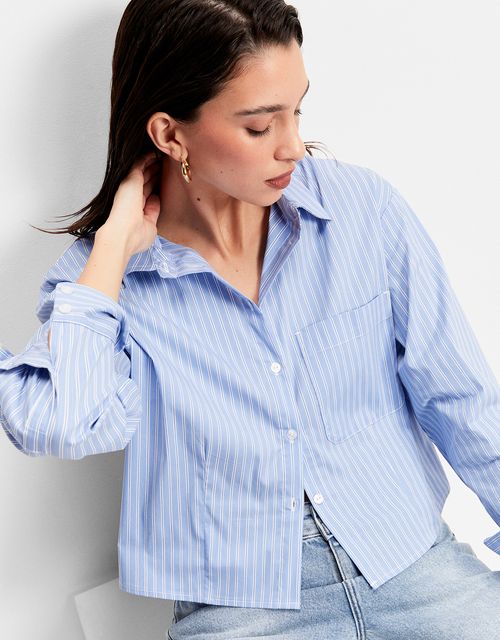 Camisa cropped listrada