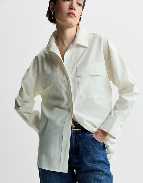 Camisa tricoline bolsos