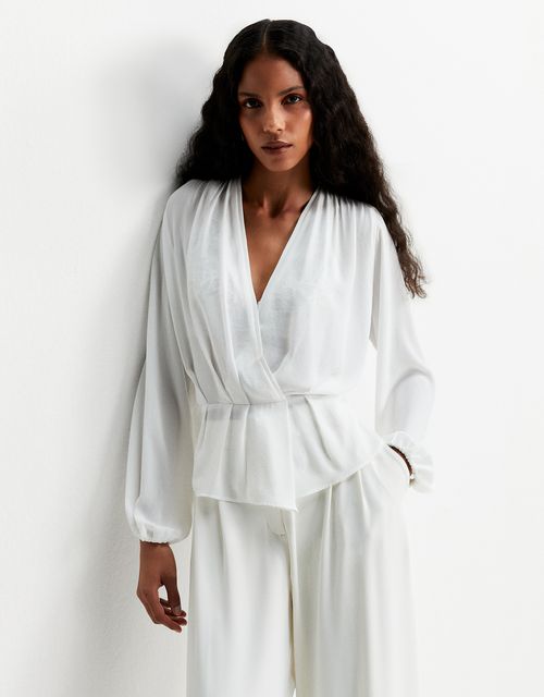 Blusa ampla franzido
