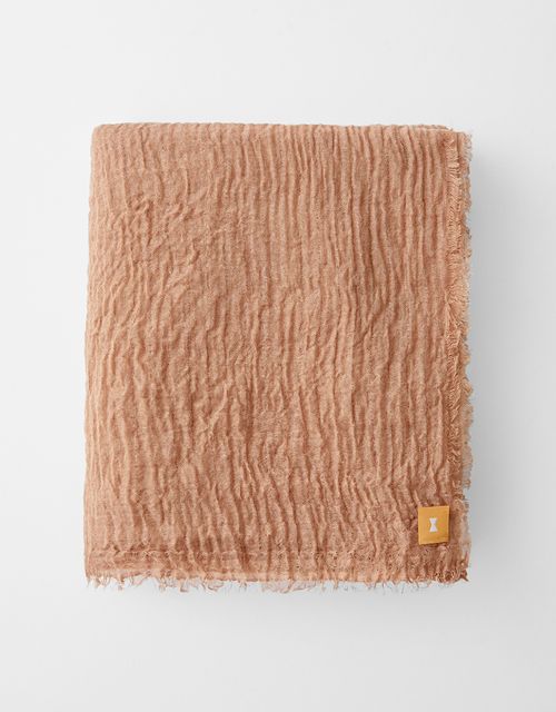 Lenço leve com fio de lurex khaki