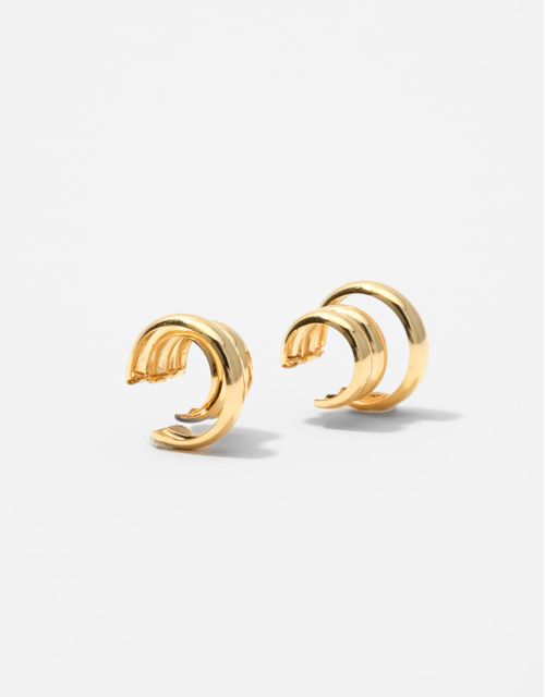 Brinco piercing argolas dourado