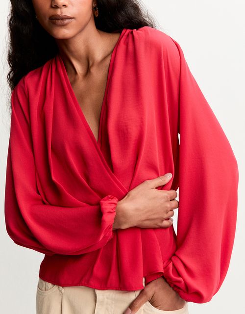 Blusa ampla franzido