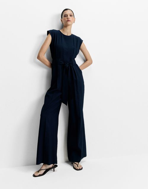 Macacão pantalona com pregas