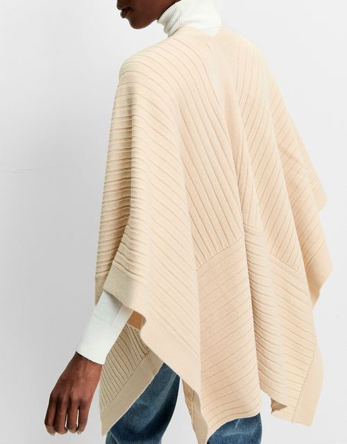 Poncho tricot canelado